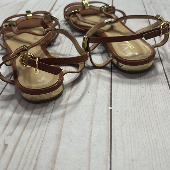 Cosmoparis BRA Brown Leather Roman Sandals Size 5 Vero Cuoio - Picture 3 of 7